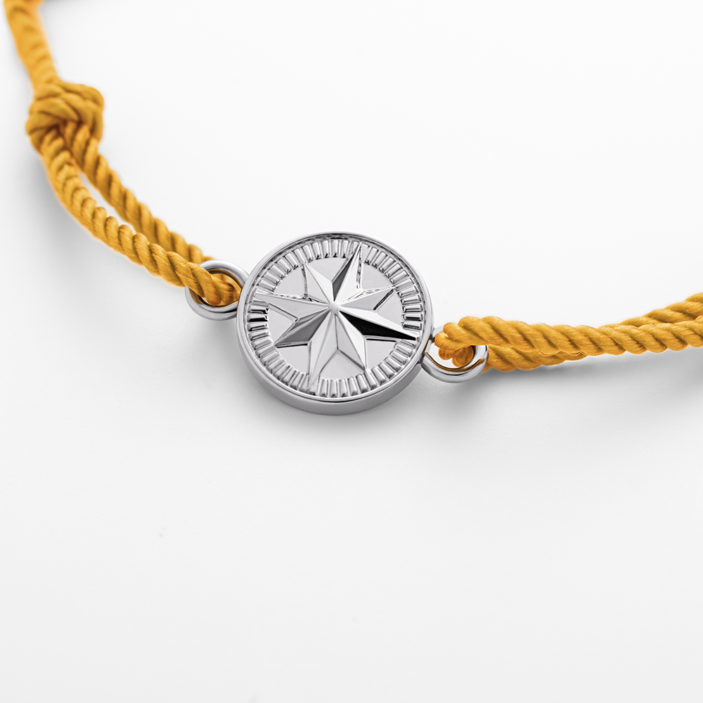 Bracelet Windrose Argent Jaune Soleil