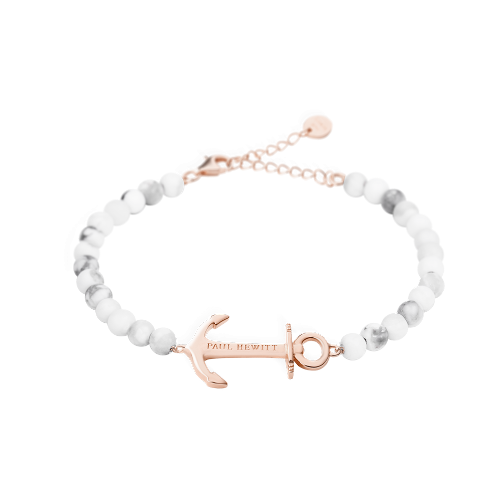 Anchor Spirit Beads Bracelet Rose Gold Marble