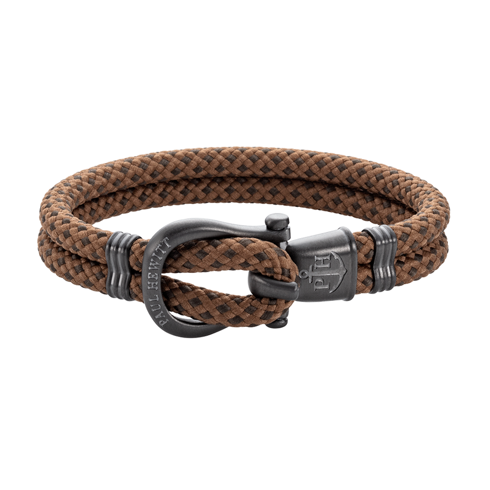 Bracelet Phinity Gun Métal Nylon Camel Olive