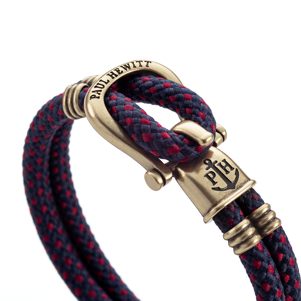 Bracelet Phinity Brass Nylon Navy Blue Red