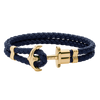 Bracelet Ancre Phrep Gold Cuir Bleu Marine