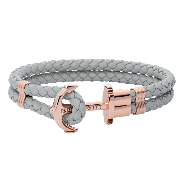 Anchor Bracelet Phrep Rose Gold Leather Grey Paul Hewitt Canada