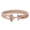 Anchor Bracelet Phrep Rose Gold Leather Hazelnut