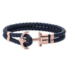 Anchor Bracelet Phrep Rose Gold Leather Navy Blue