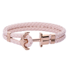 Bracelet Ancre Phrep Or Rose Cuir Rose Rose