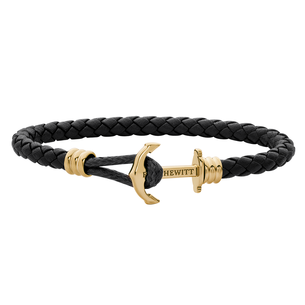 Anchor Bracelet Phrep Lite Gold Leather Black