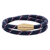 Bracelet Conic Wrap Brass Nylon Navy Blue Red White