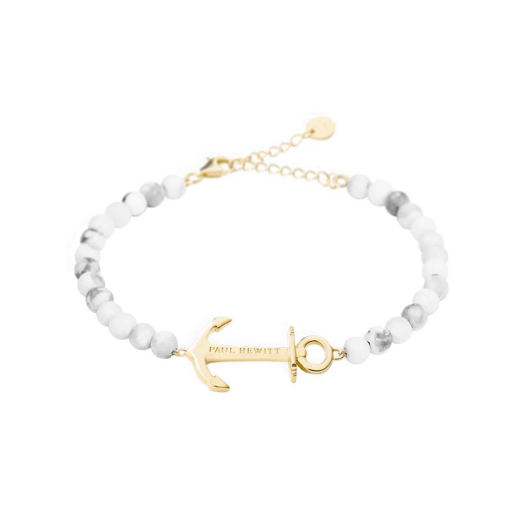 Anchor Spirit Beads Bracelet Gold Marble