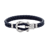 Bracelet Phinity Silver Cuir Bleu Marine