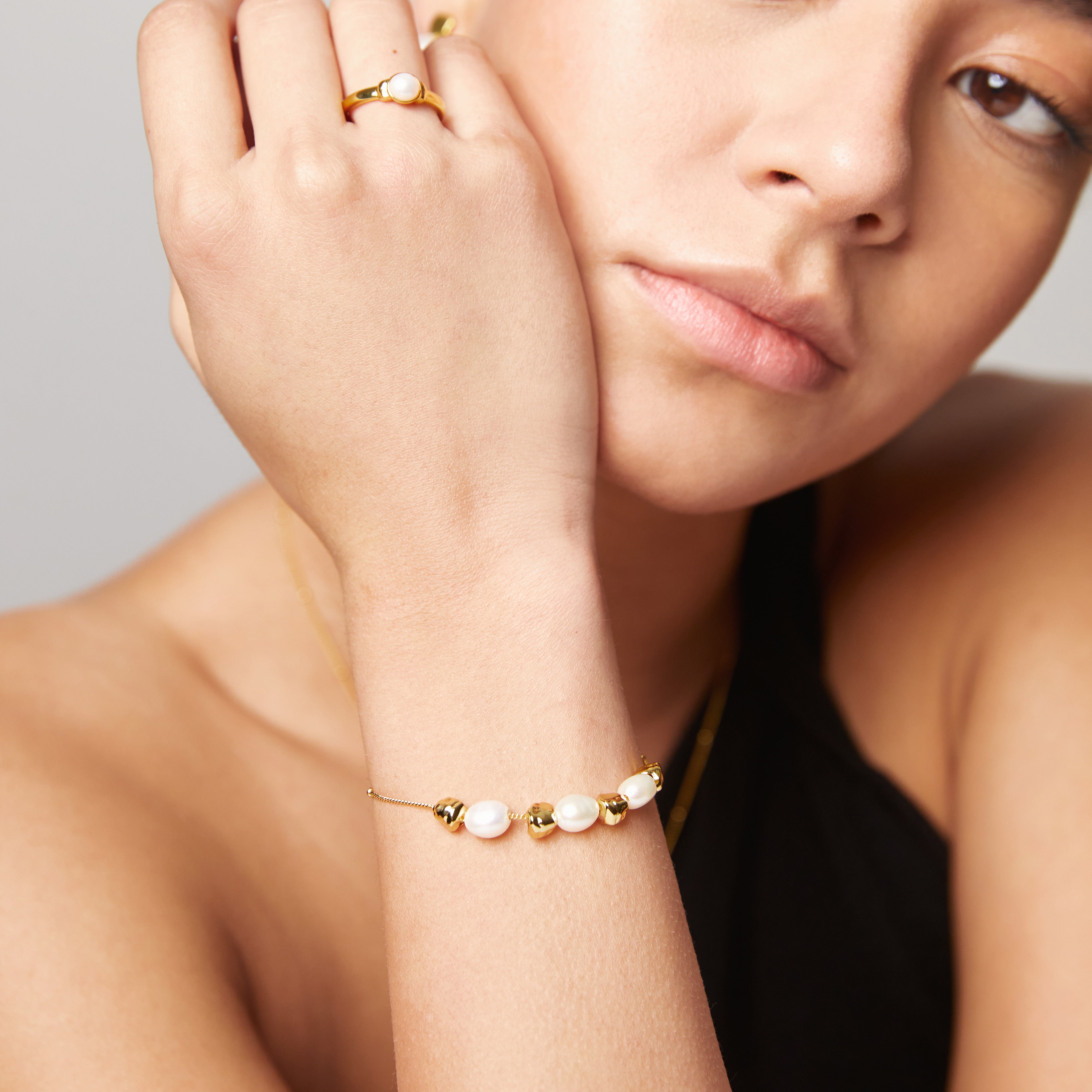 Ocean Pearl Bracelet Sterling Silver Gold Plated