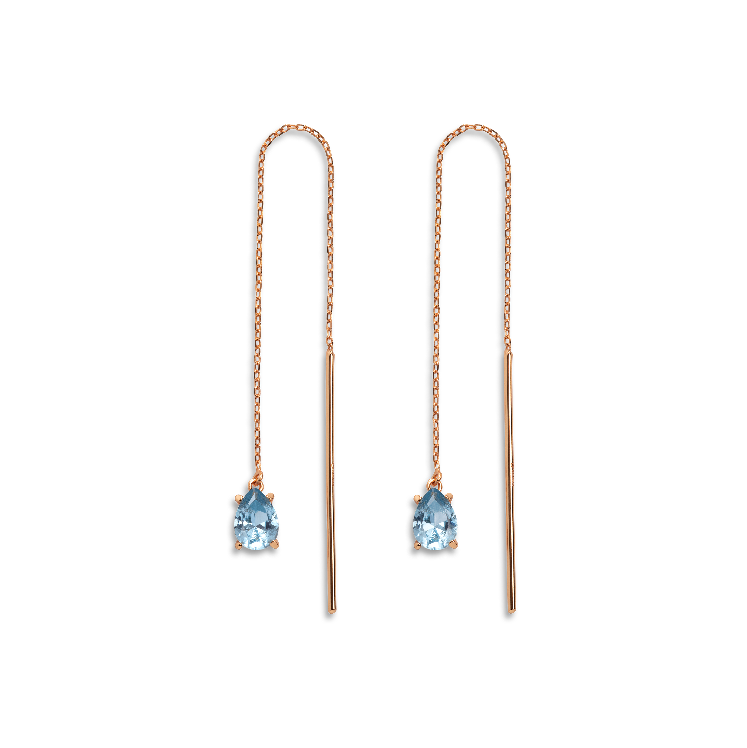 Boucles d'Oreilles Heart Of The Sea Argent Massif Or Rose
