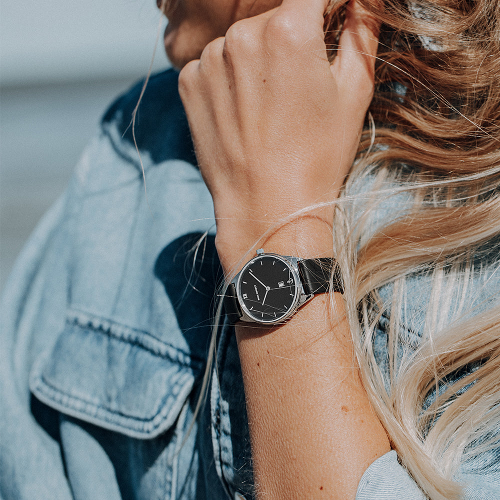 Watch Praia Black Sea Silver Natural Rubber