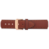 Watch Strap Leather Rose Gold Brown 20 mm