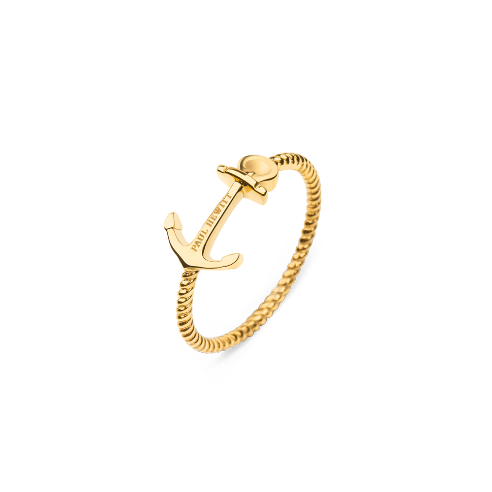 Paul Hewitt Anchor Rope Gold Ring - 54